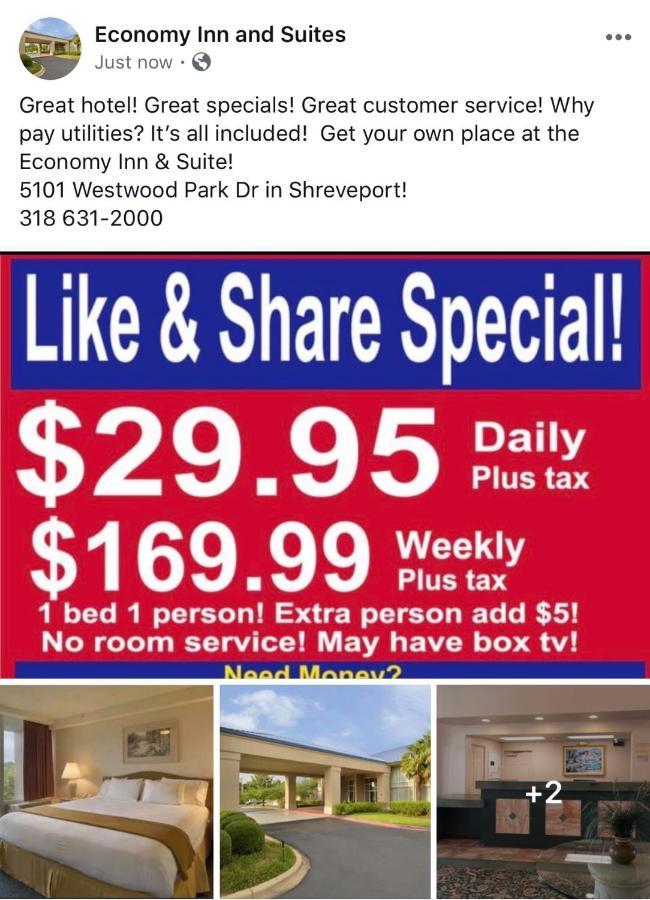 Economy Inn & Suites Shreveport Exterior foto